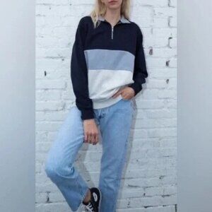 Brandy Melville John Galt Quarter Zip color block sweater